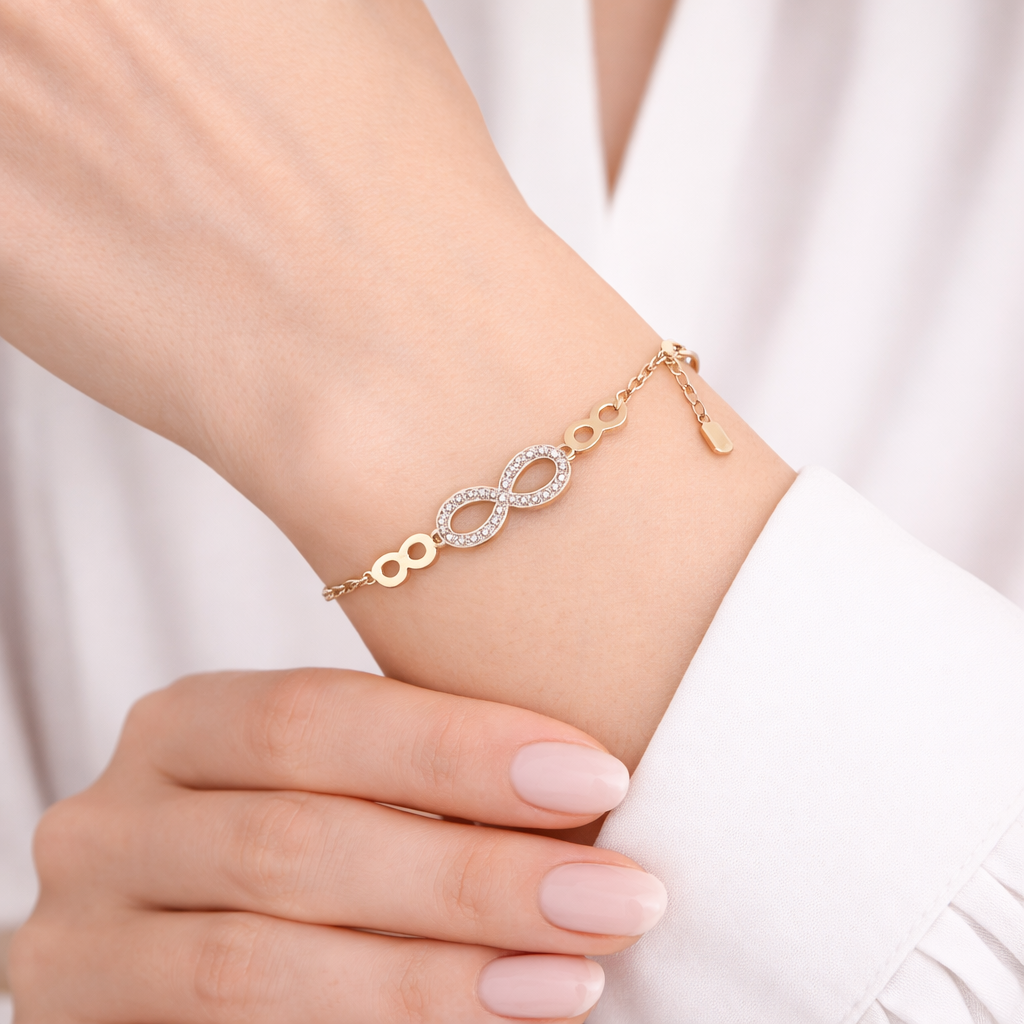 Bracciale in acciaio inossidabile con zirconi - Bracciale Yara