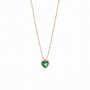 Collana pendenti con cuore dorato - Collana Green Heart Gold
