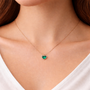 Collana pendenti con cuore dorato - Collana Green Heart Gold