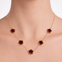 Collana dorato - Collana Quadrifoglio Ruby Gold