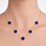Collana dorato - Collana Quadrifoglio Blue Gold