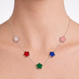Collana dorato - Collana Quadrifoglio Mulicolor