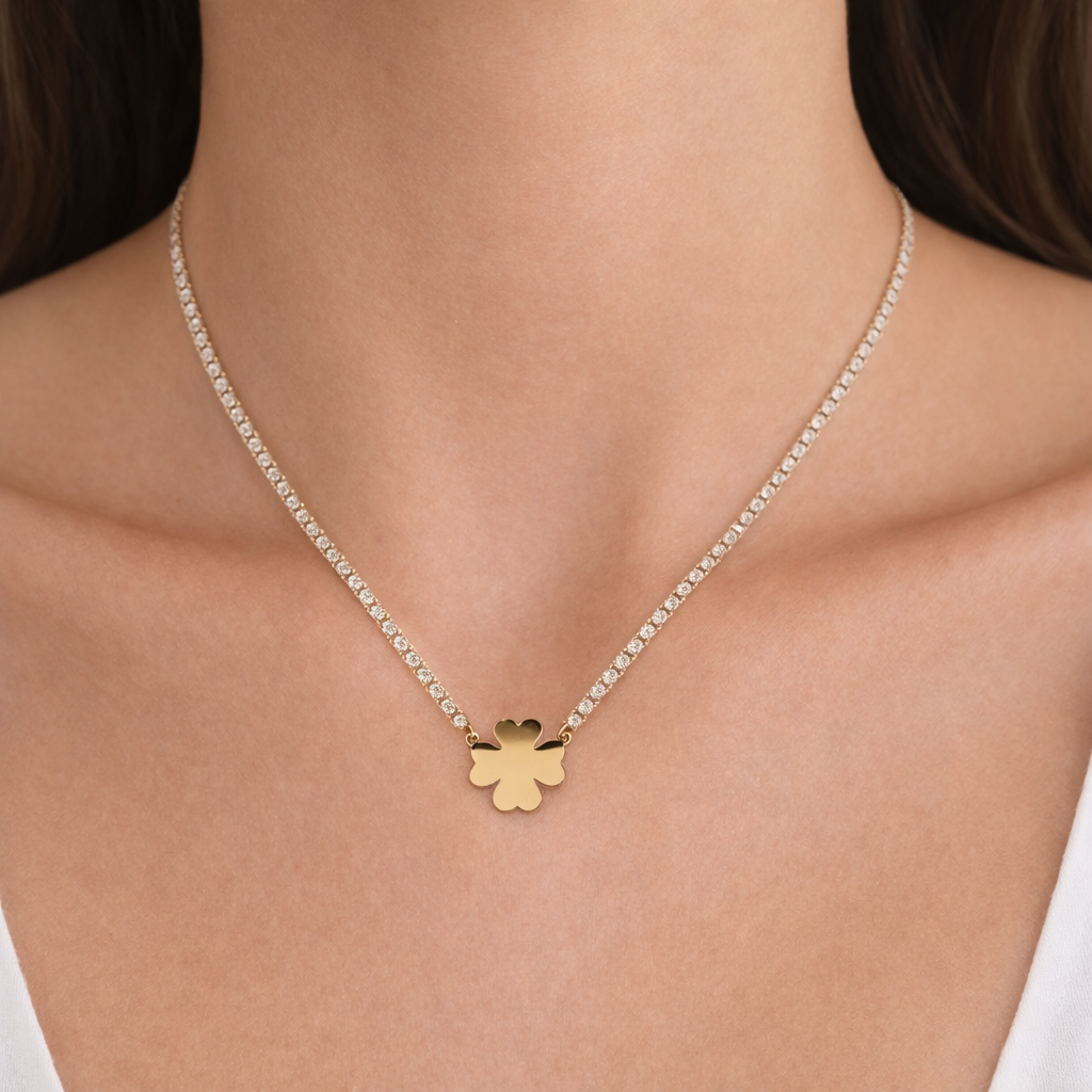 Collana dorato - Collana Golden Clover
