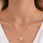 Collana con cuore dorato - Collana Double Chain Heart