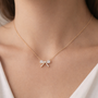 Collana dorato - Collana Crystal Bow