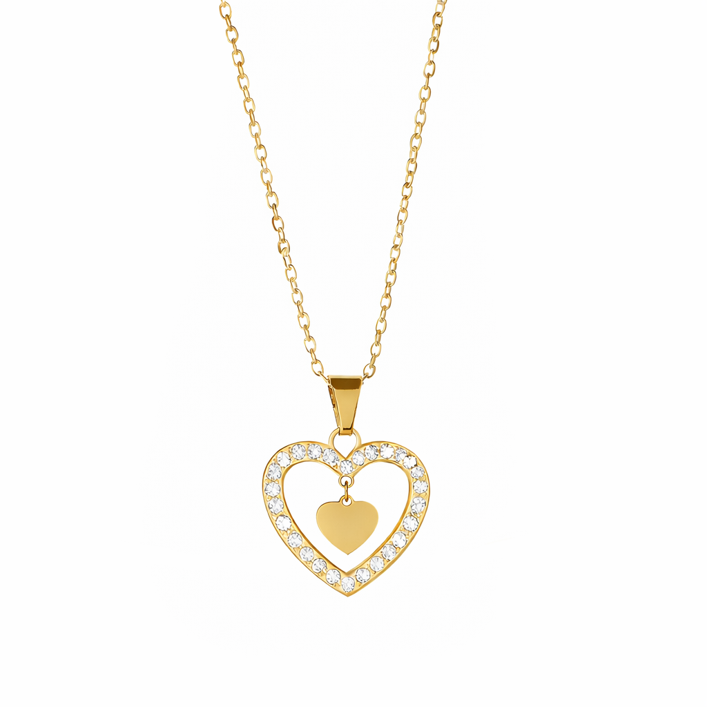Collana pendenti con cuore dorato - Collana Gold Love