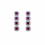 Orecchini pendenti in argento 925 con zirconi - Orecchini Linear Four Lux