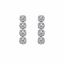 Orecchini pendenti in argento 925 con zirconi - Orecchini Linear Four Lux