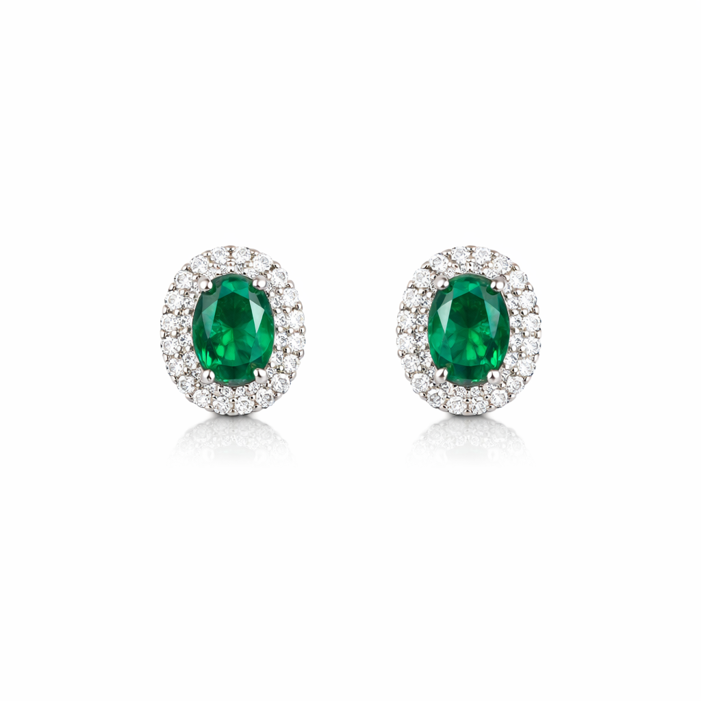 Orecchini in argento 925 - Orecchini Luce Eterna Emerald