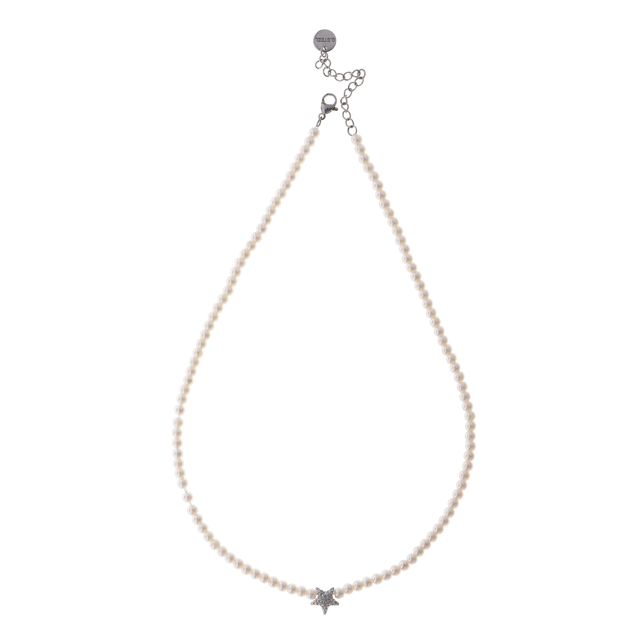 Collana con charm - Collana White Pearl & Sparkling Star Charm