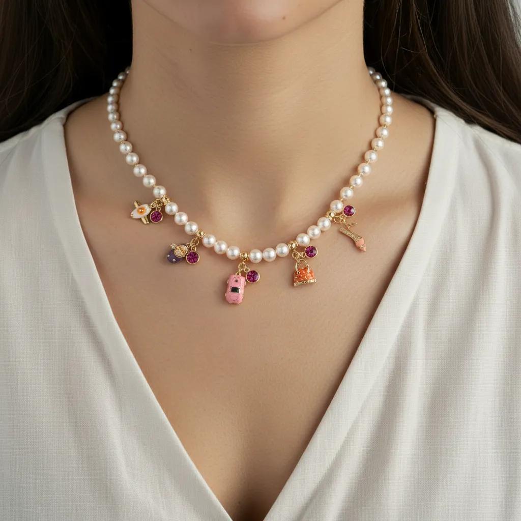 Collana con charm dorato - Collana Harmony Pearls Icons - FOTO 2