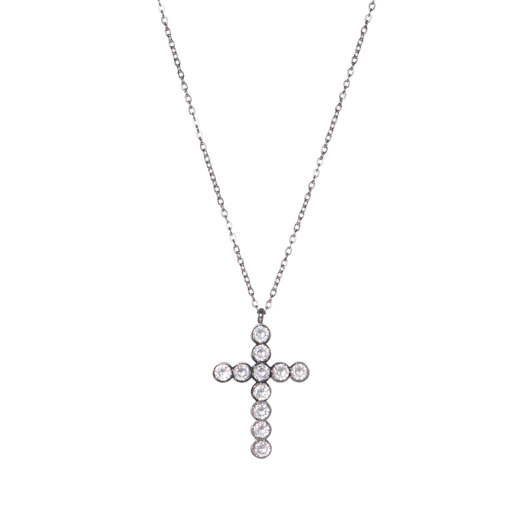 Collana con croce dorato - Collana Bubble Cross - ARGENTO