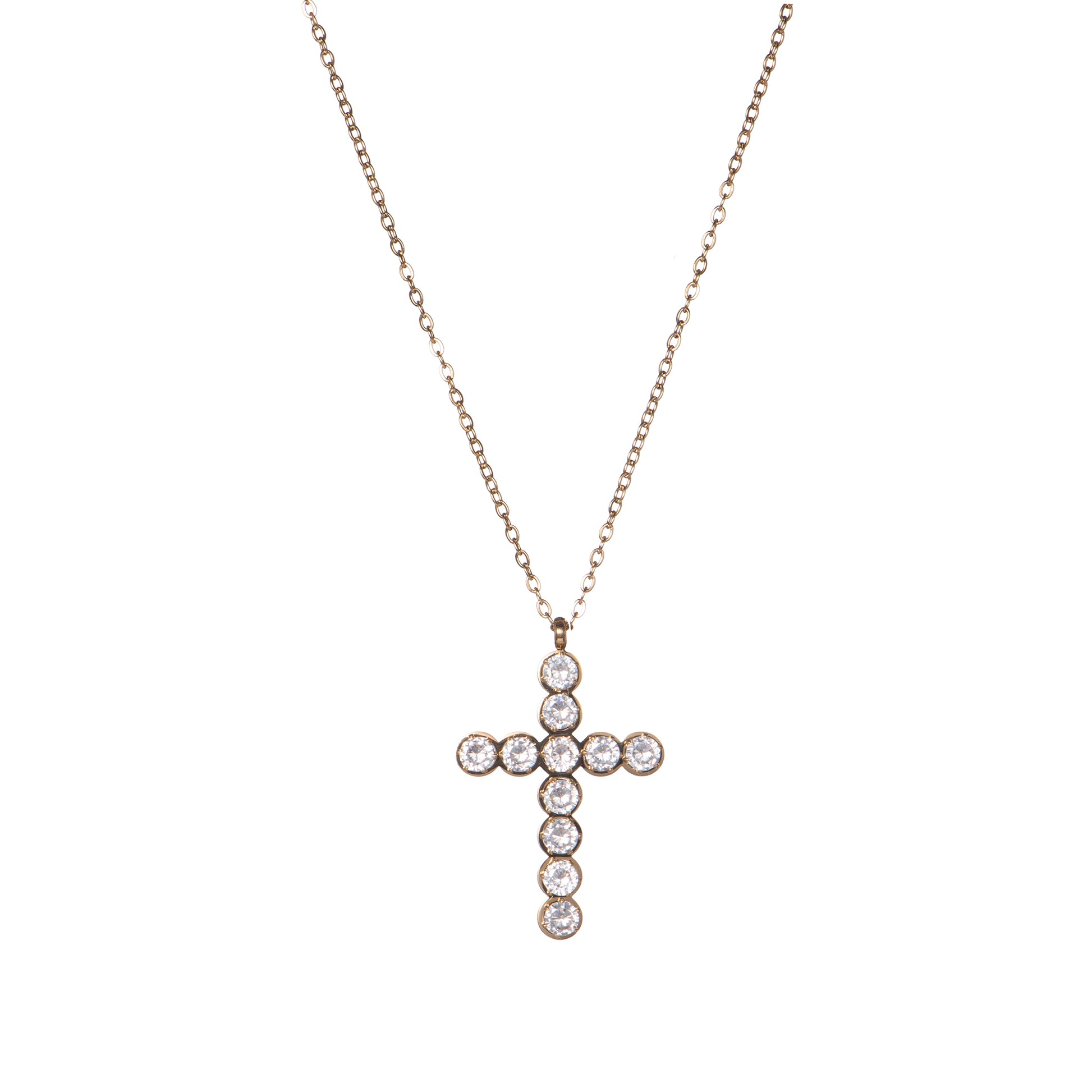 Collana con croce dorato - Collana Bubble Cross - ORO