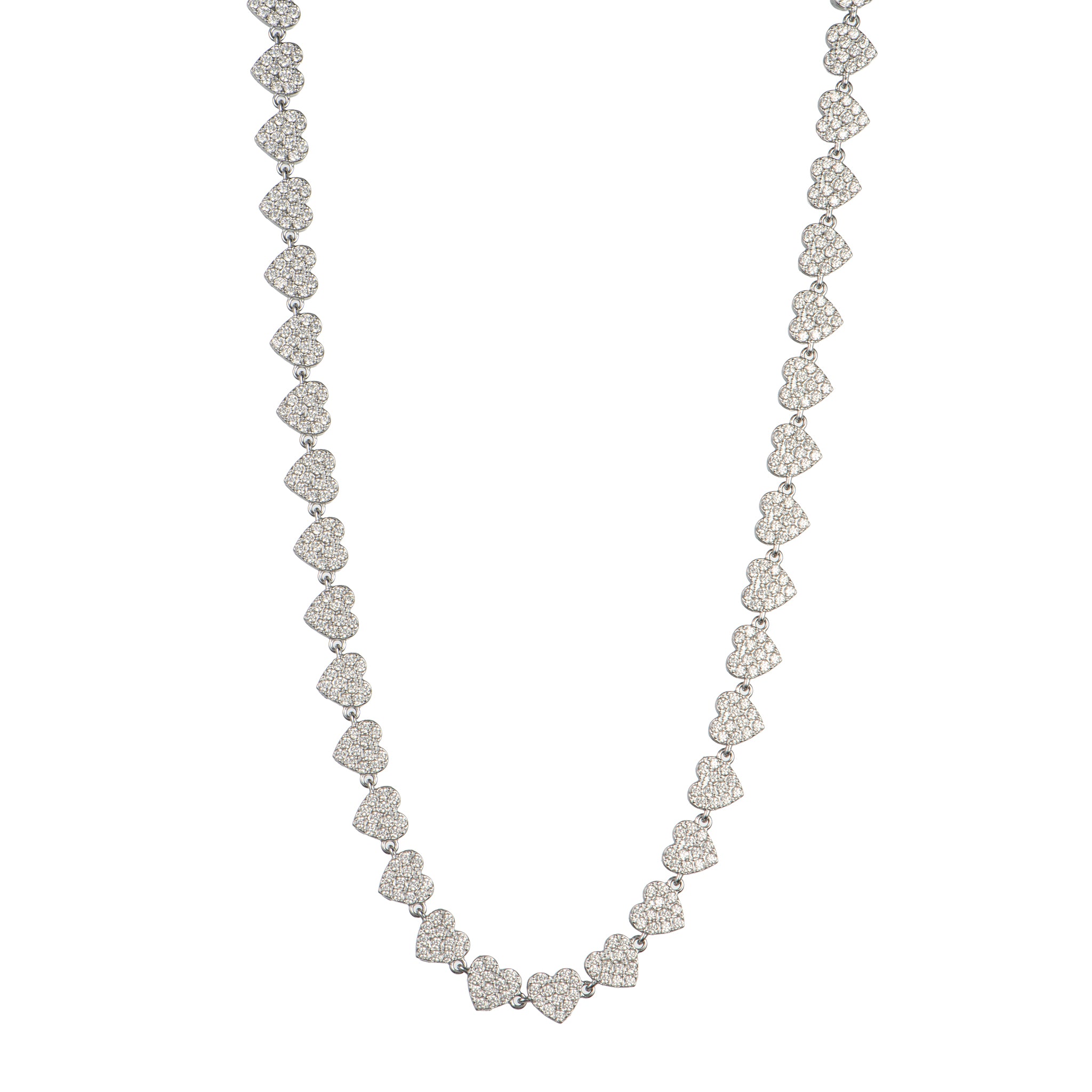 Collana con cuore argentato con zirconi - Collana Glow Heart - FOTO 2