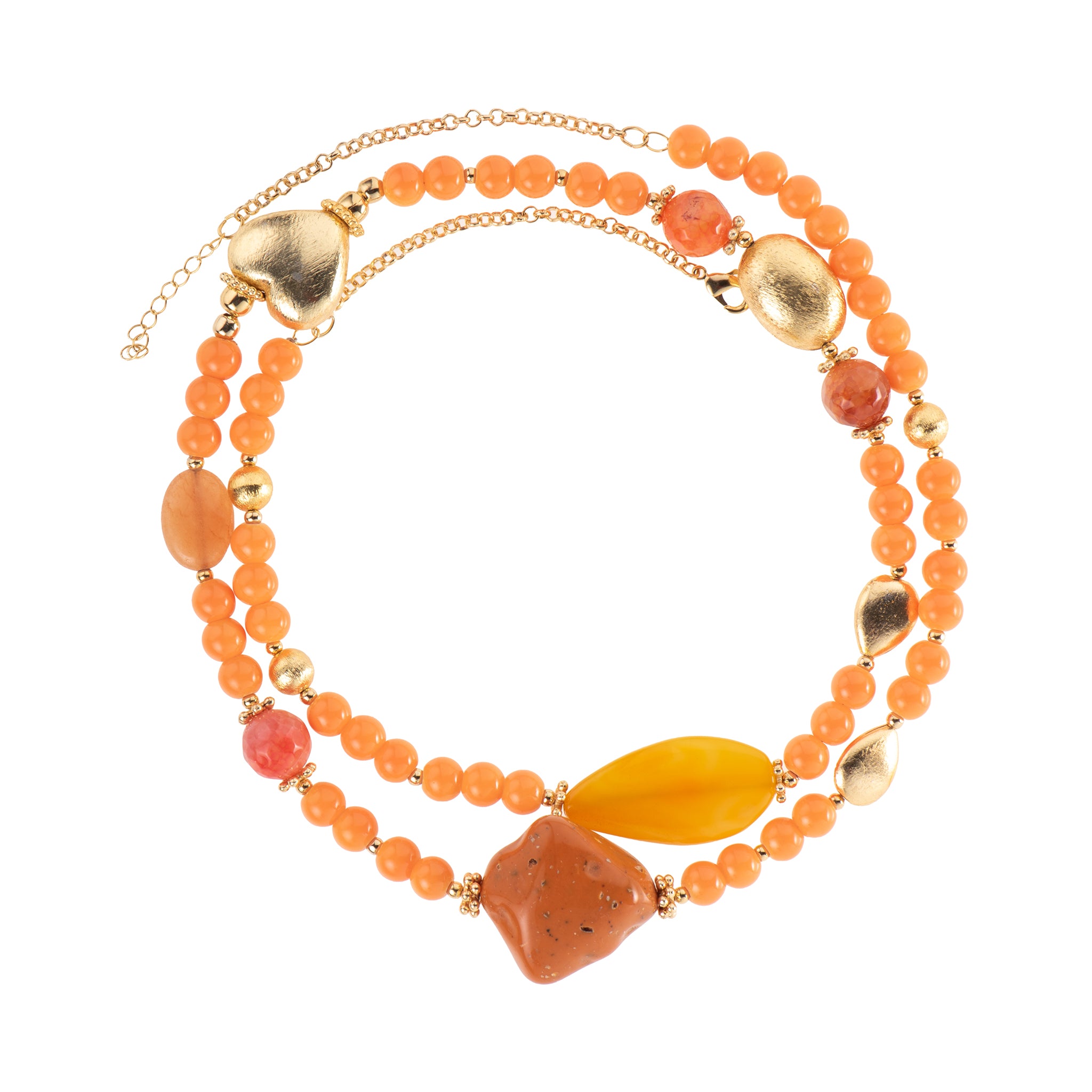 Collana con cuore con charm dorato - Collana Amber Heart