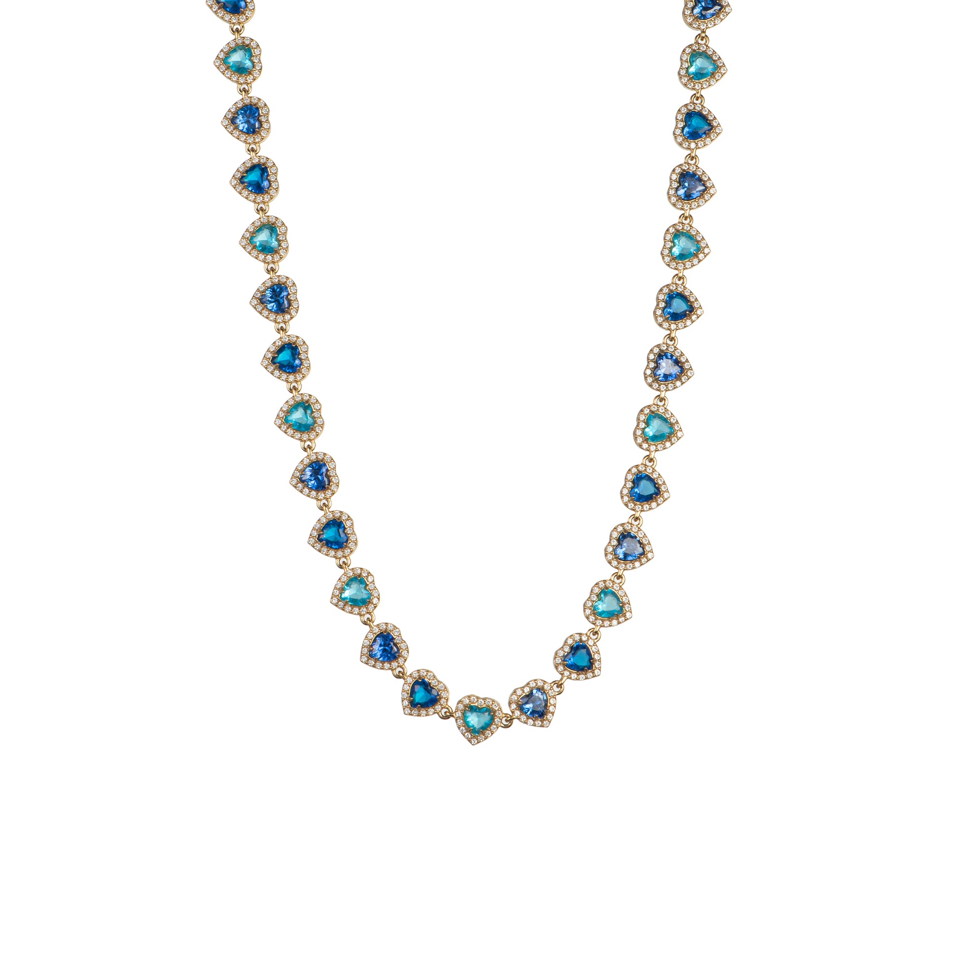 Collana con cuore dorato - Collana Gold Blue Hearts
