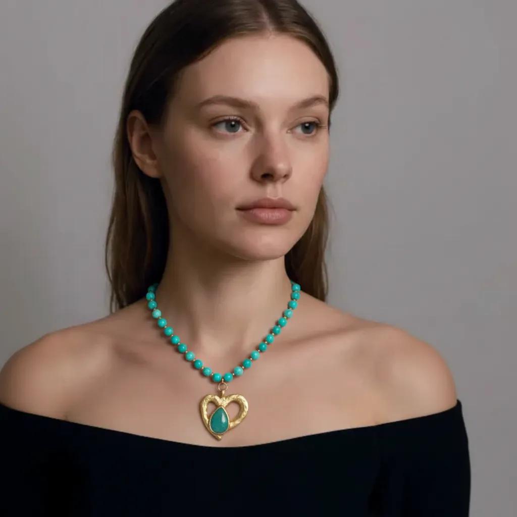 Collana con cuore dorato - Collana Mediterranea Heart - FOTO 2