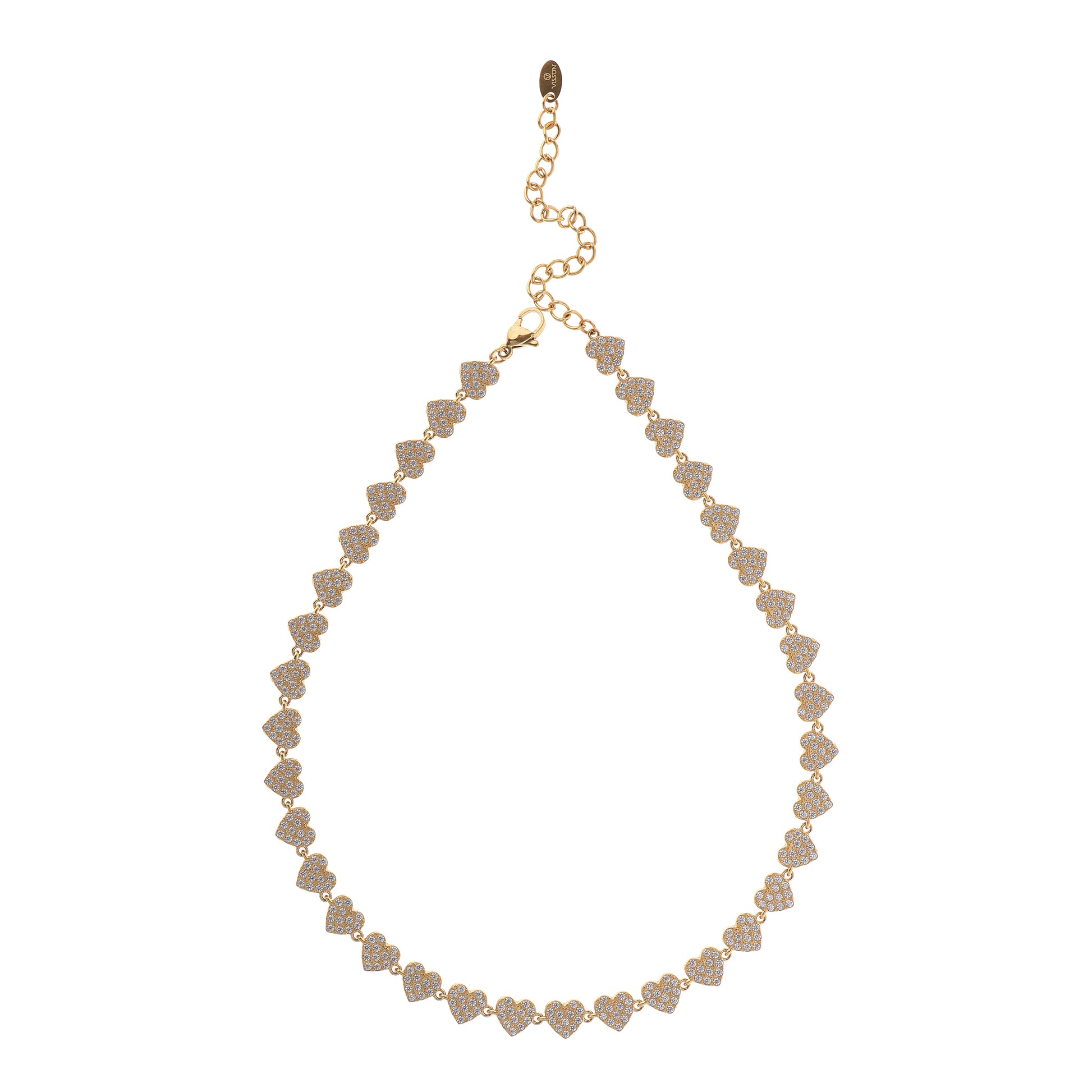 Collana con cuore dorato con zirconi - Collana Glow Heart