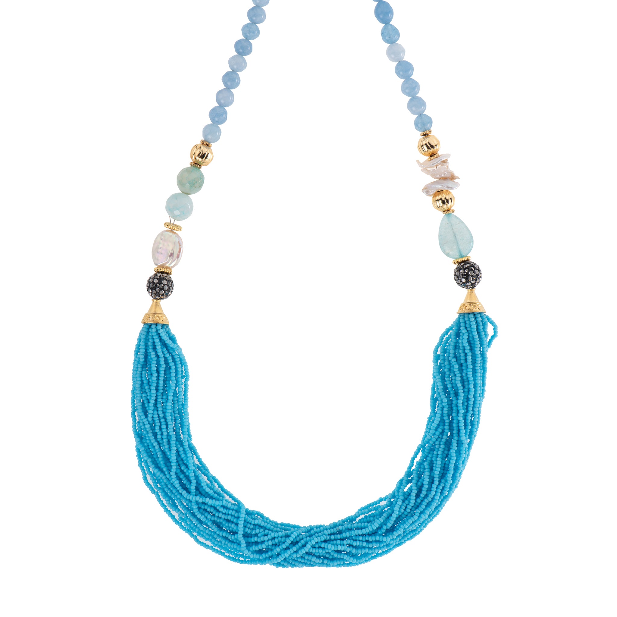 Collana dorato - Collana Cascade - AZZURRO