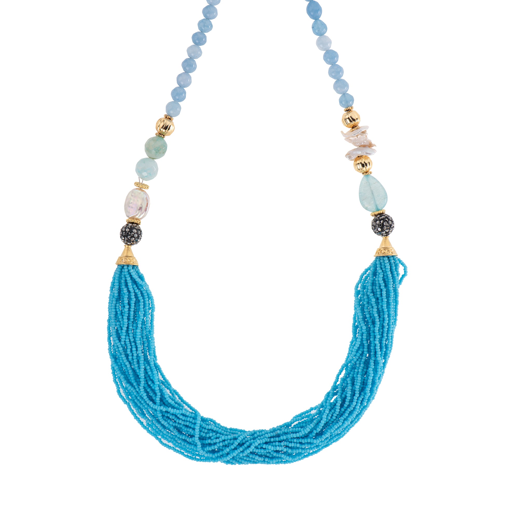 Collana dorato - Collana Cascade - AZZURRO