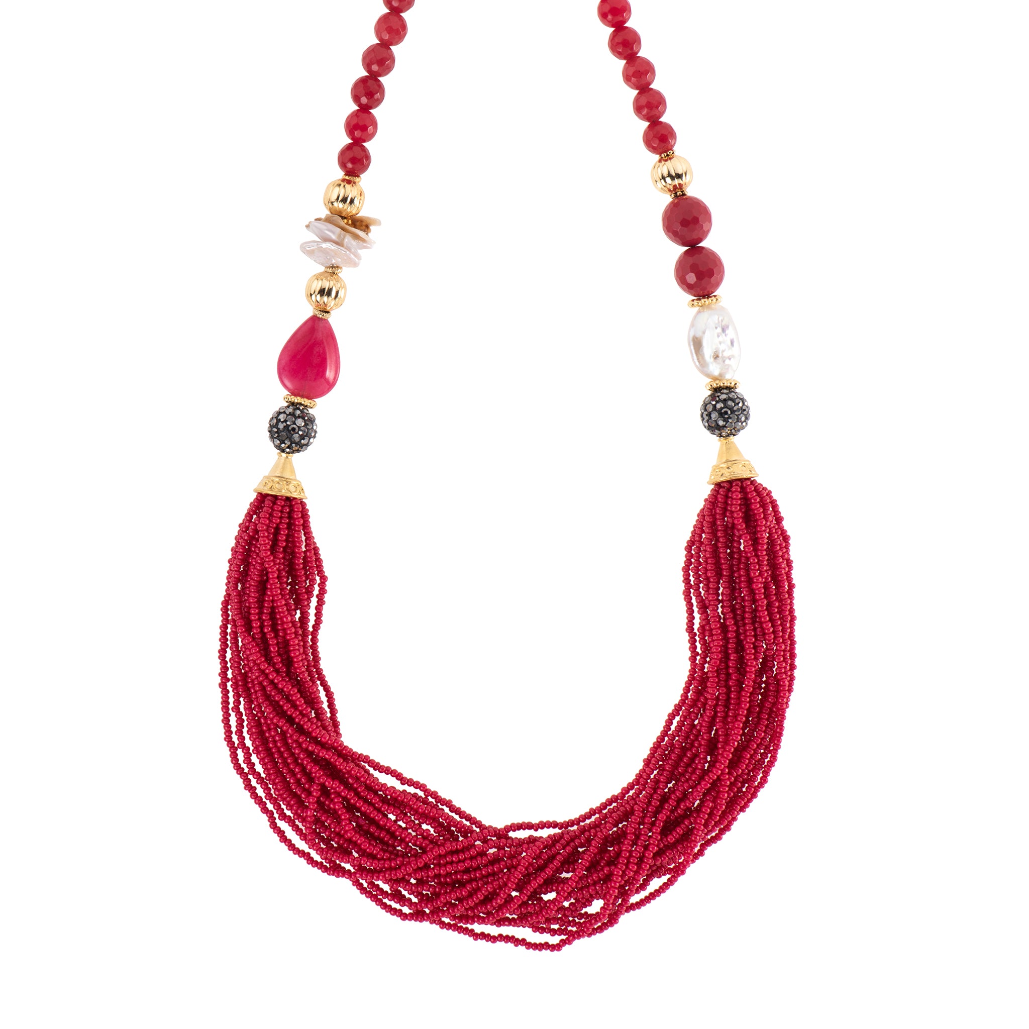 Collana dorato - Collana Cascade - ROSSO