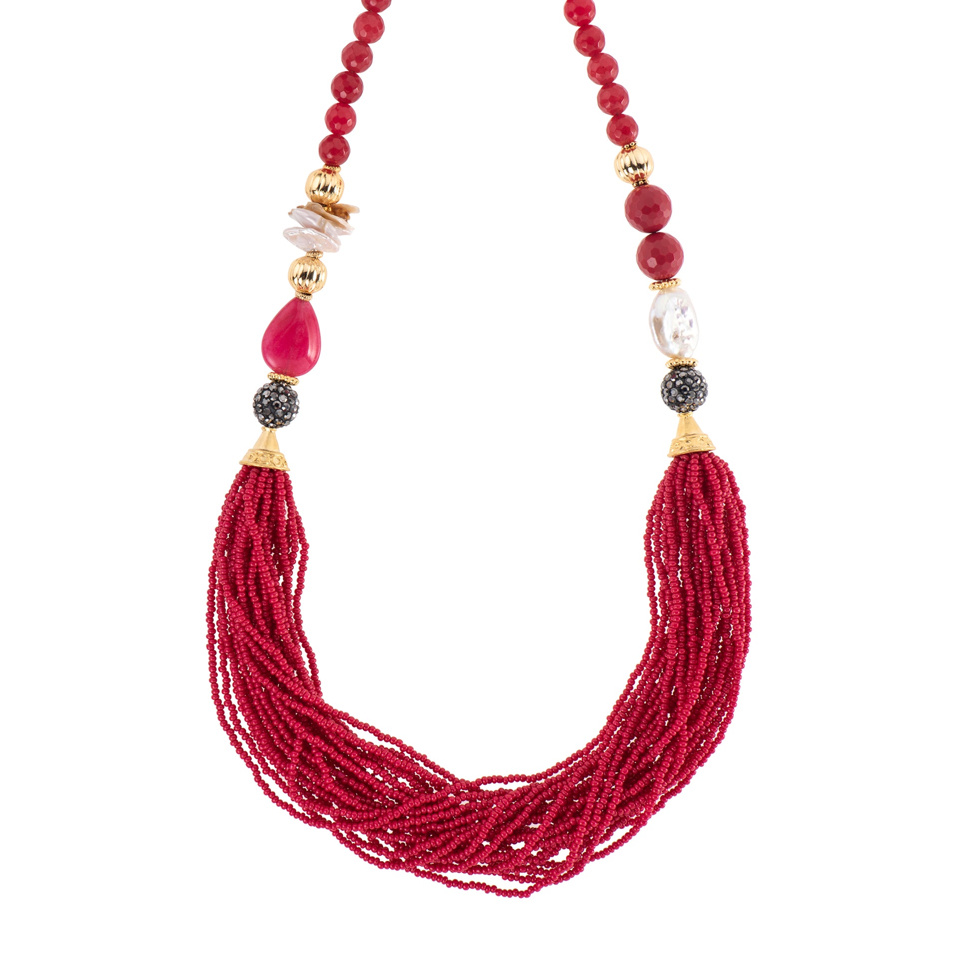 Collana dorato - Collana Cascade - ROSSO