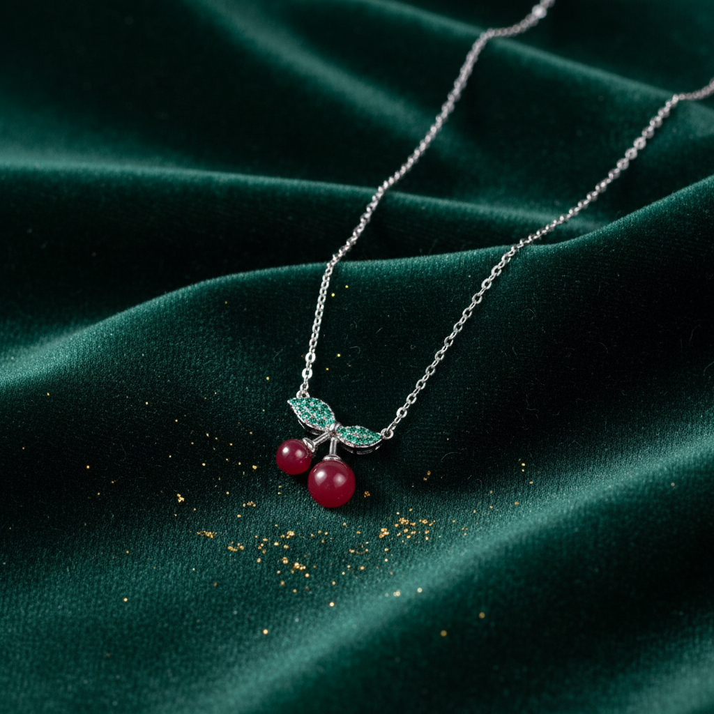 Collana dorato - Collana Cherry Glow Silver - FOTO 2 