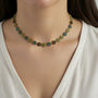 Collana dorato - Collana Gold Flowers Green - FOTO 2