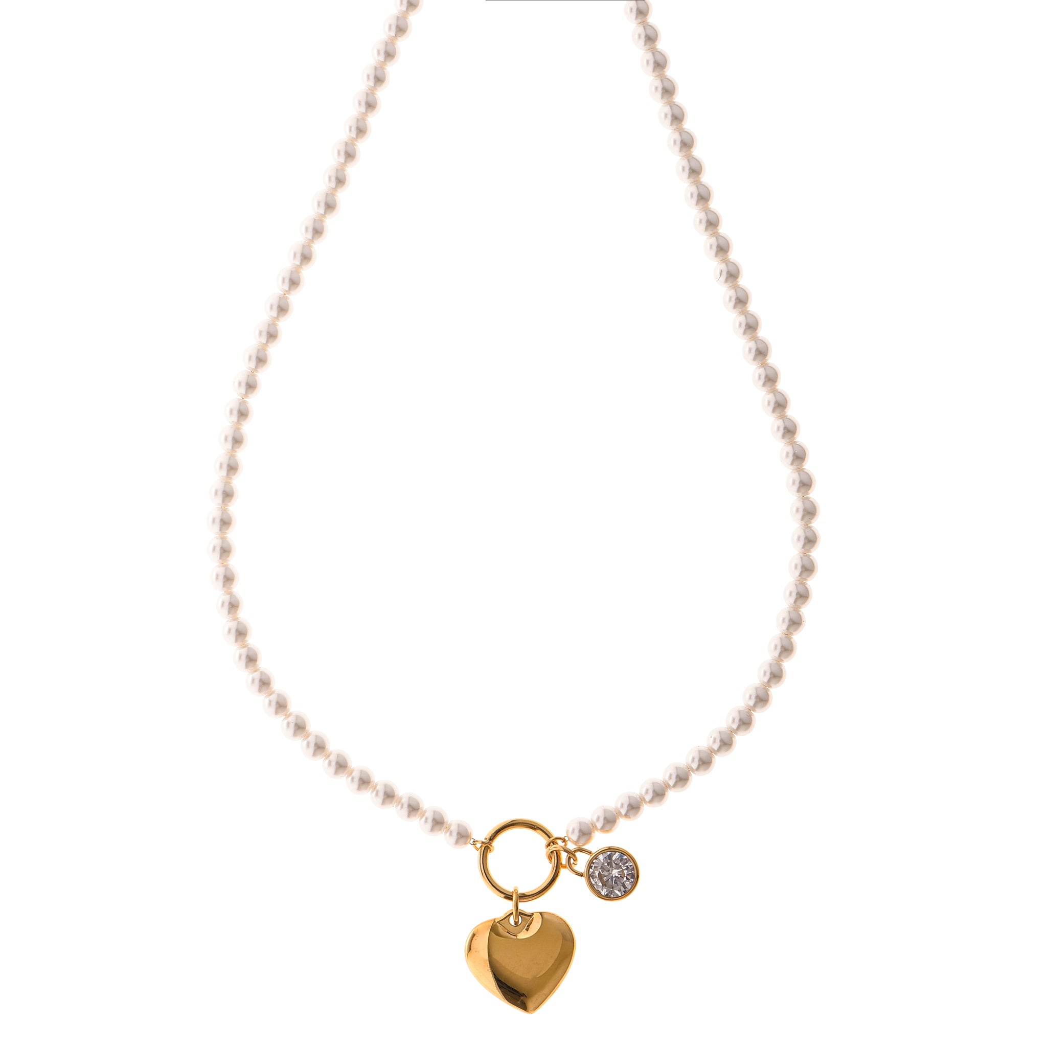 Collana dorato - Collana Golden Love & Pearl Strand