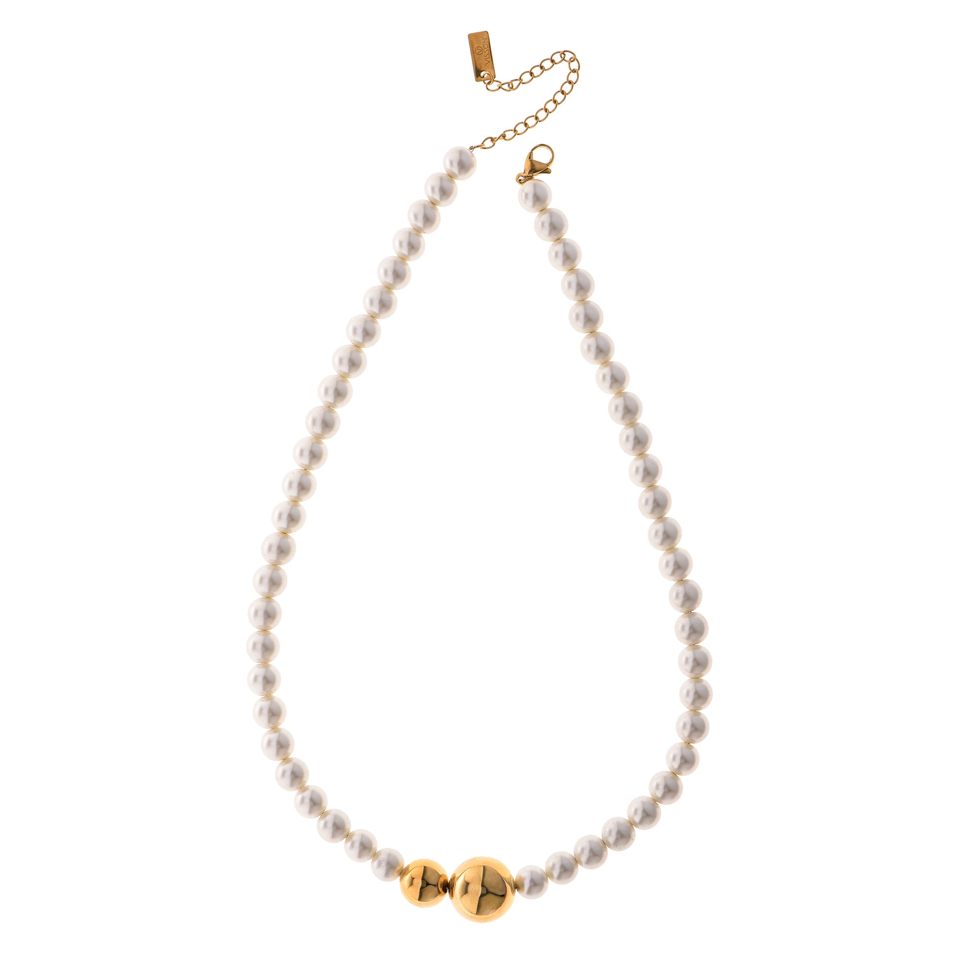 Collana dorato - Collana Golden Spheres & Pearls