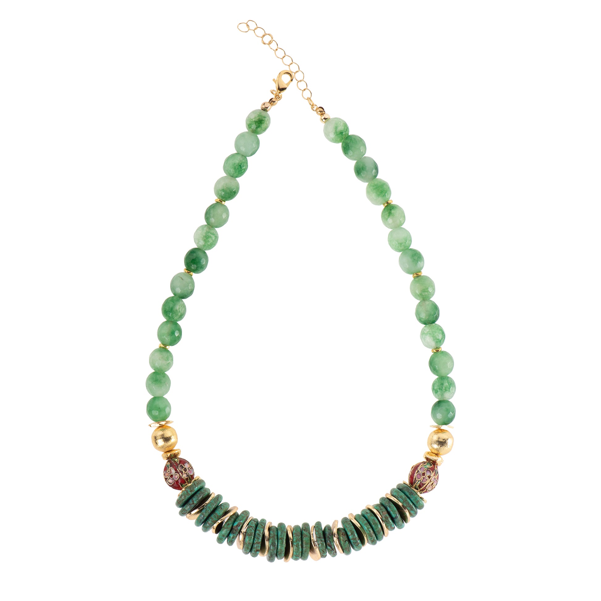 Collana dorato - Collana Jade Blossom