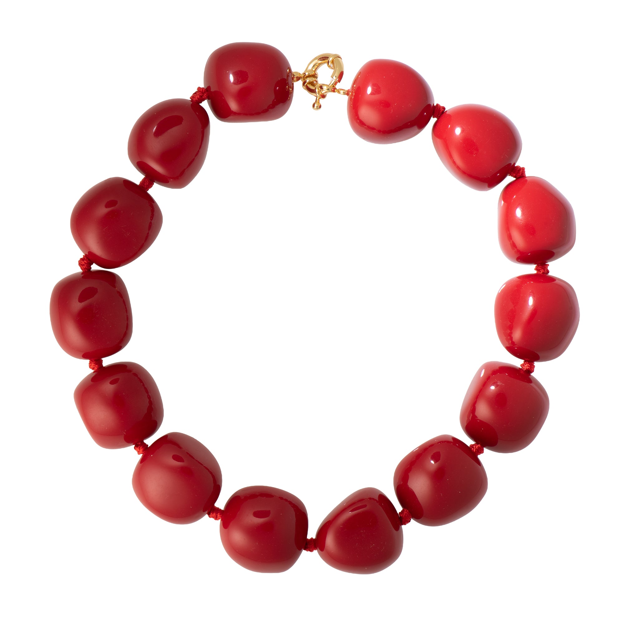 Collana dorato - Collana Pebble Gold - ROSSO