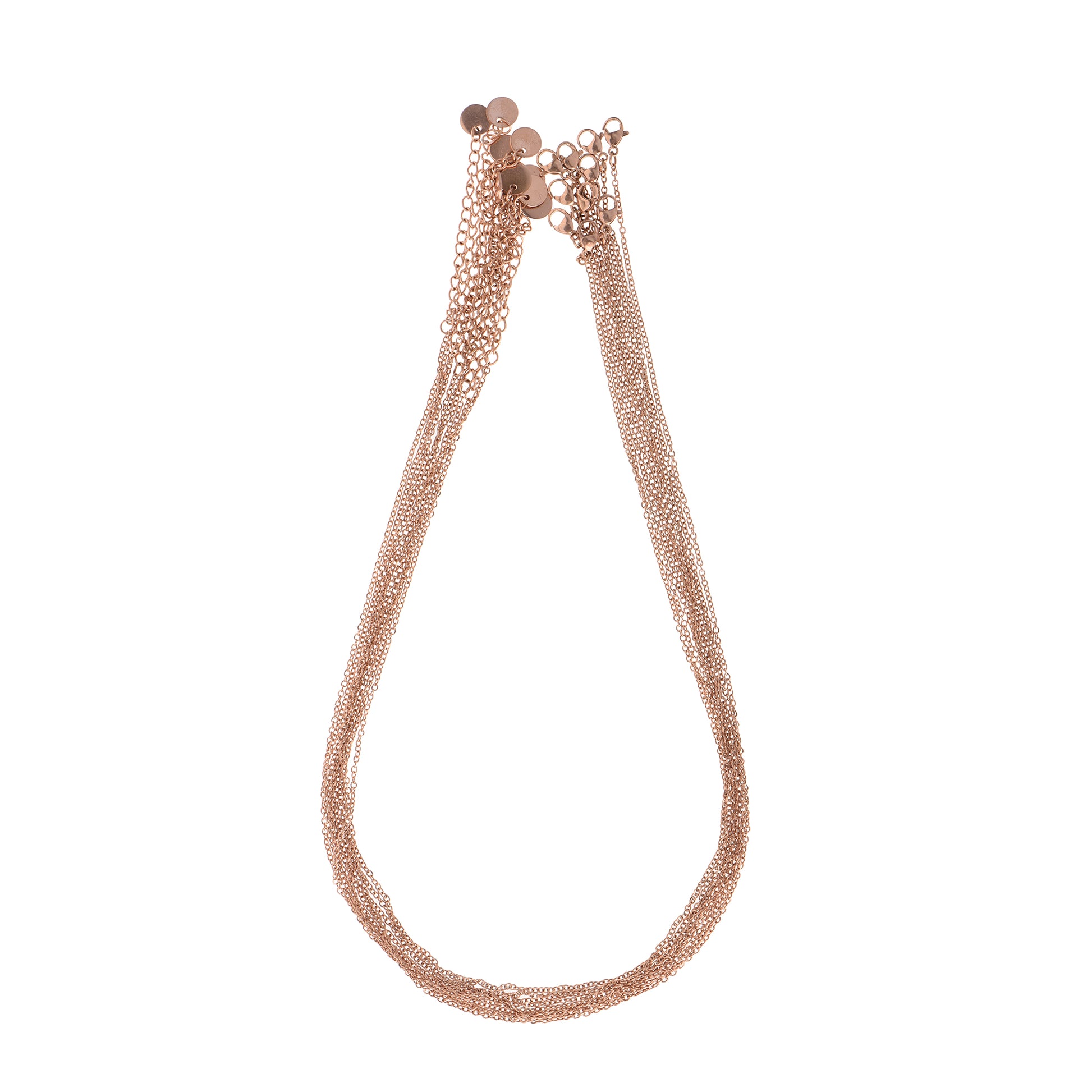 Collana dorato - Collana Rose Gold Waterfall Chain