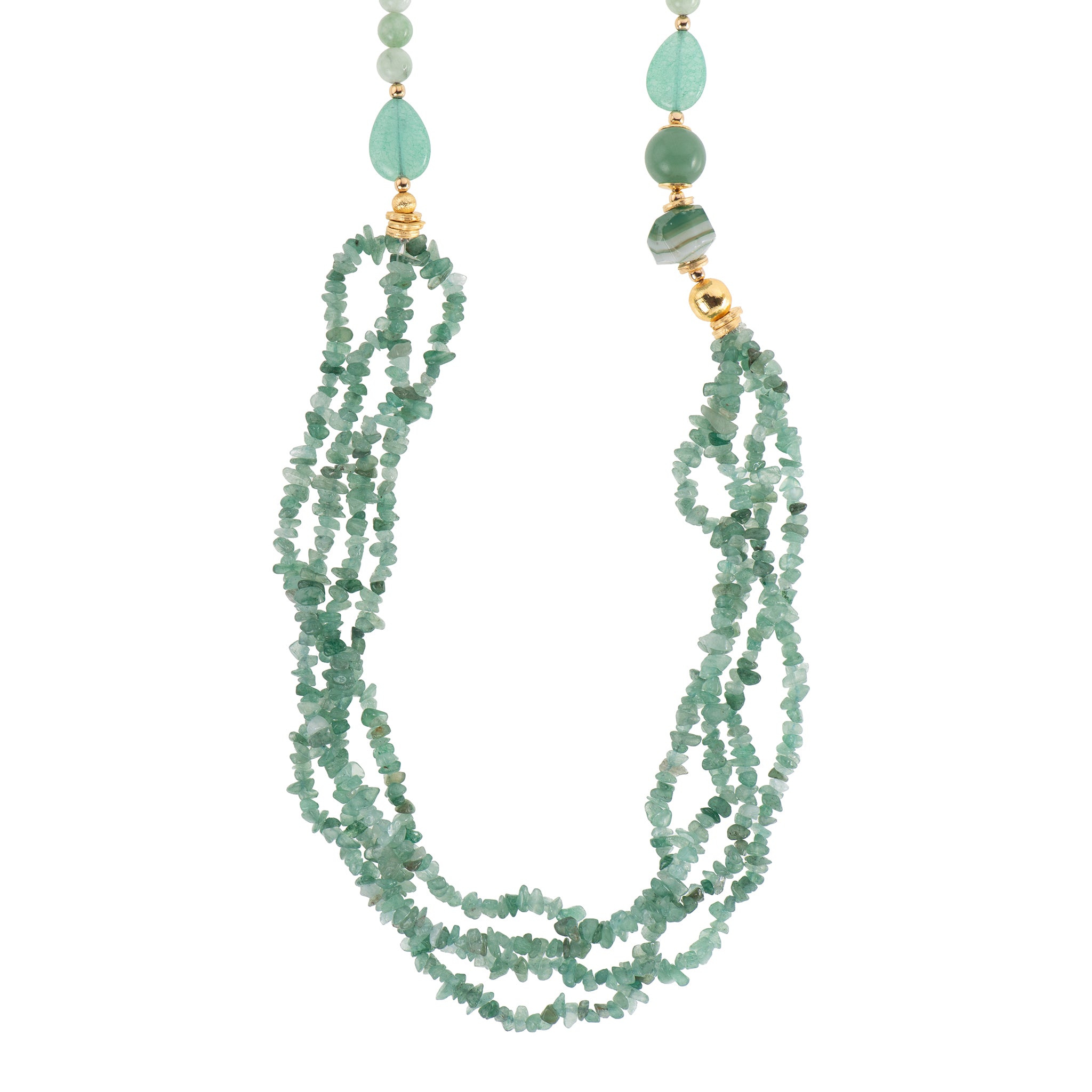 Collana dorato - Collana Sea Mint Cascade - Maxi Long Necklace