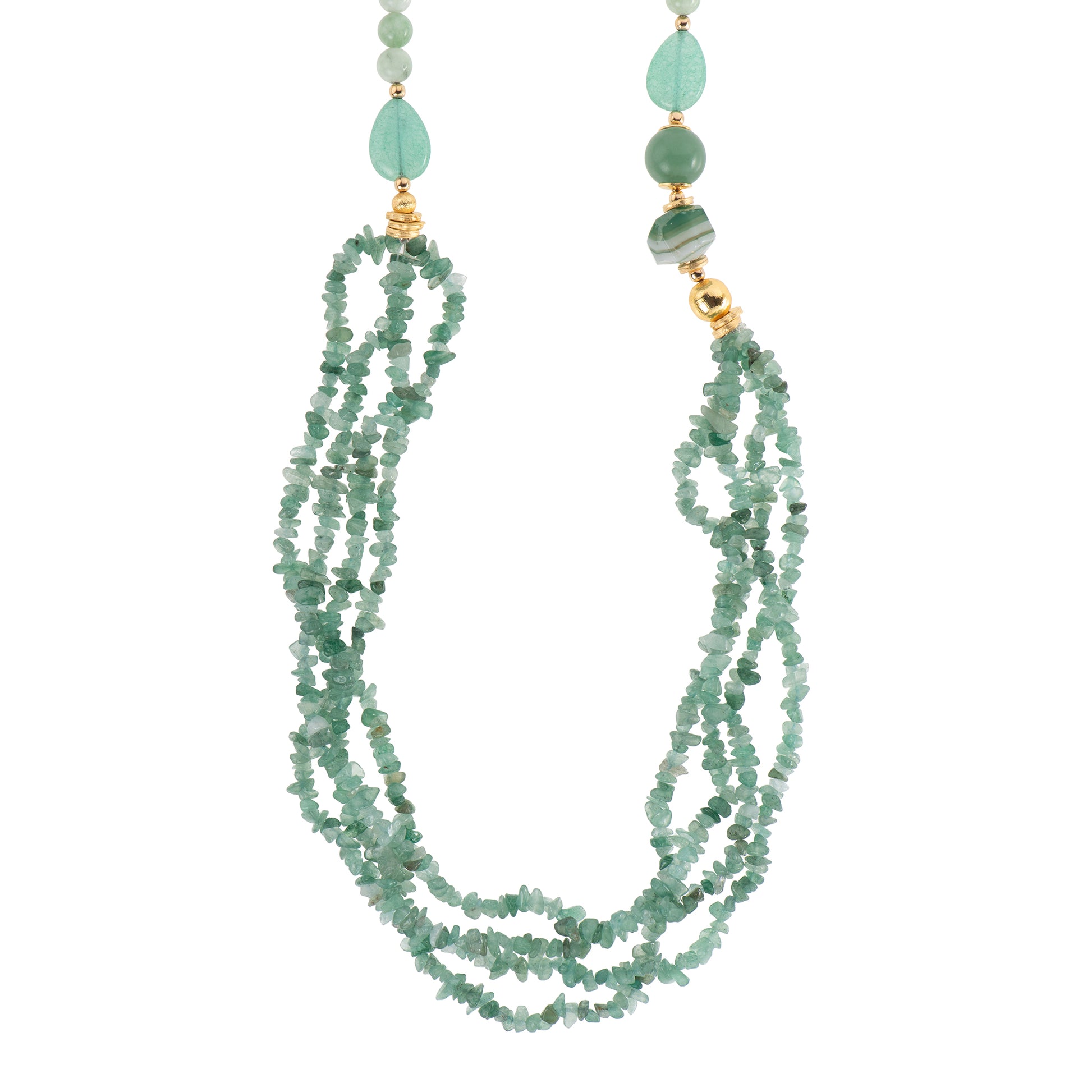 Collana dorato - Collana Sea Mint Cascade - Maxi Long Necklace