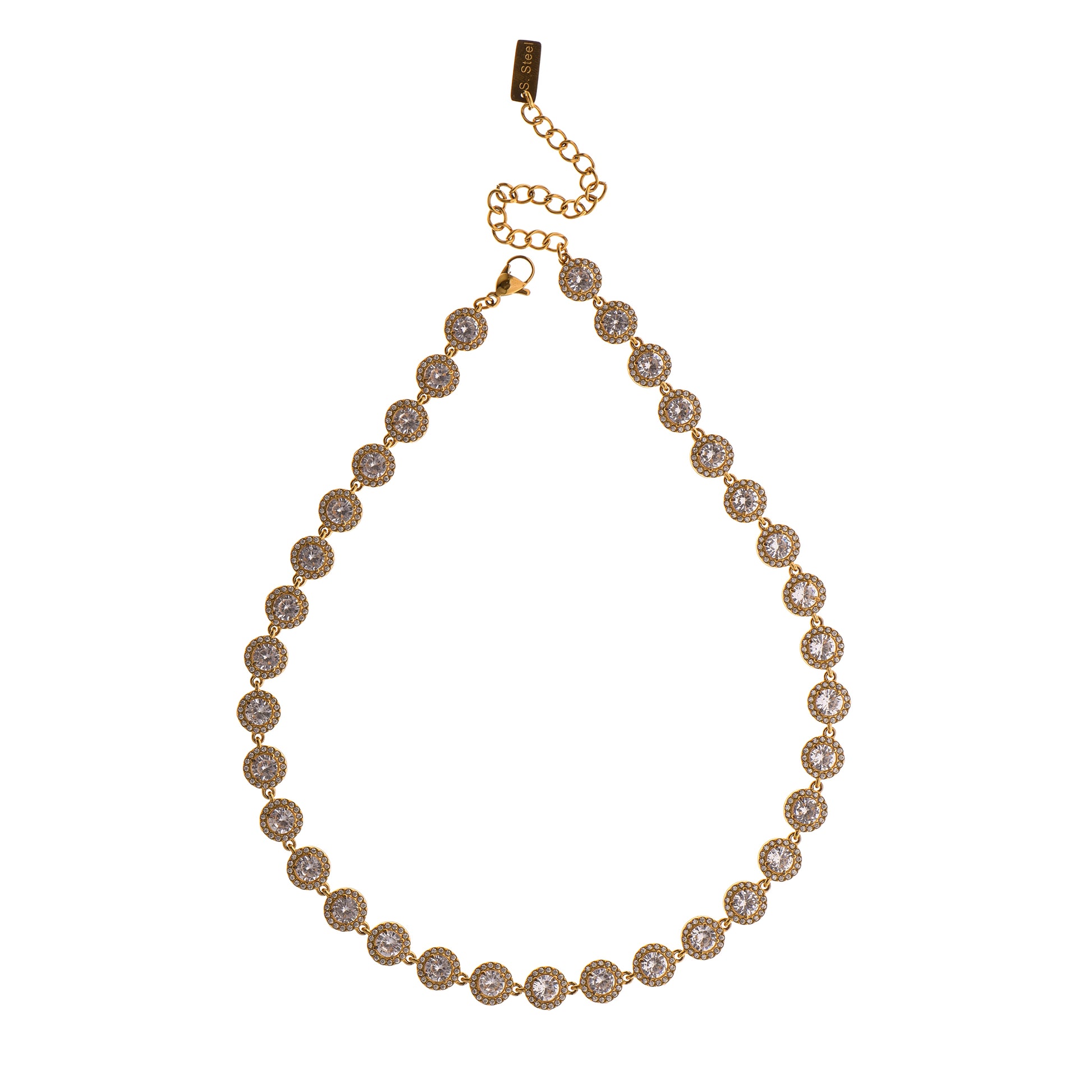 Collana dorato con zirconi - Collana Gold Zircon - FOTO 3