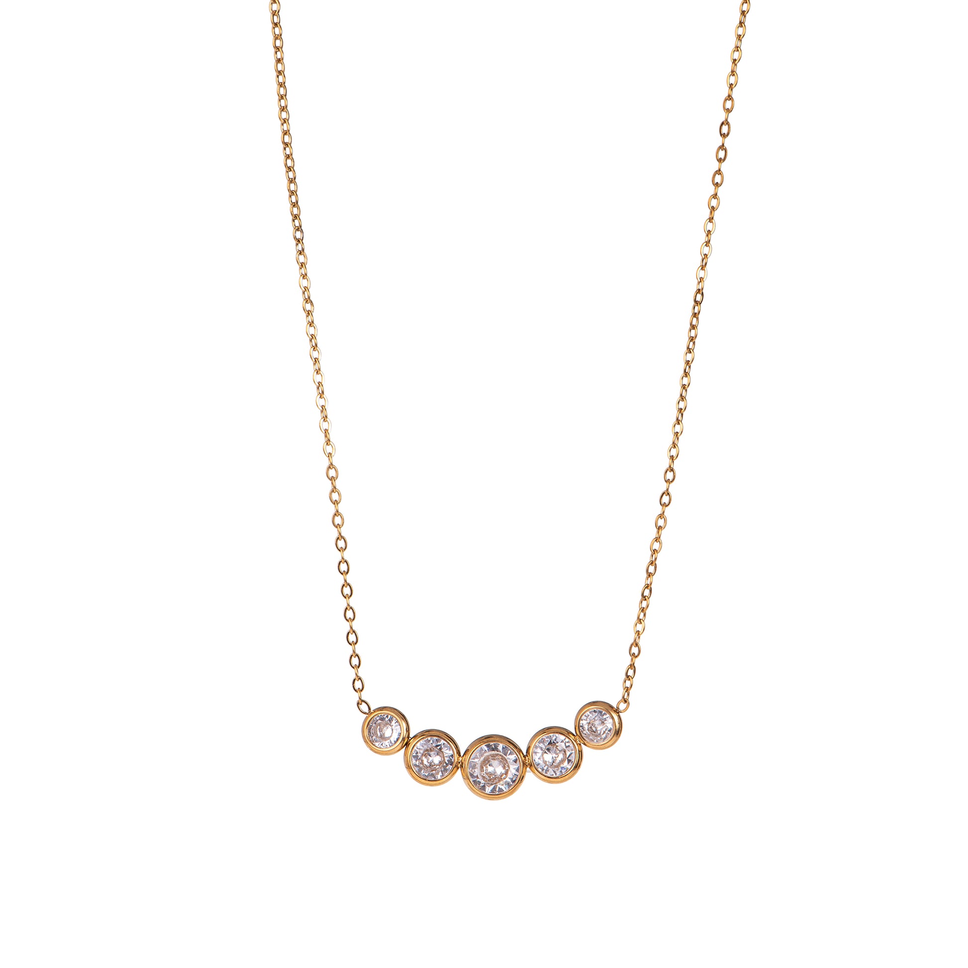 Collana pendenti a cerchio dorato - Collana Arc Horizon