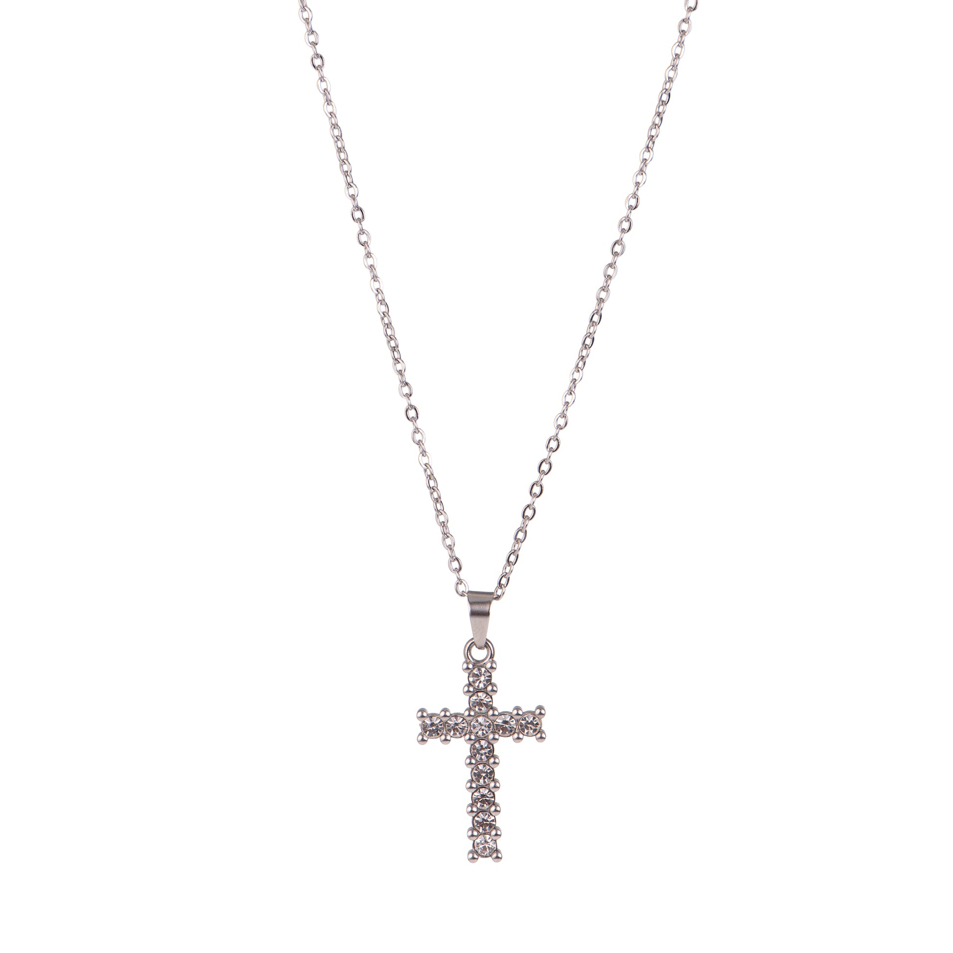 Collana pendenti con croce dorato - Collana Crystal Cross - ARGENTO