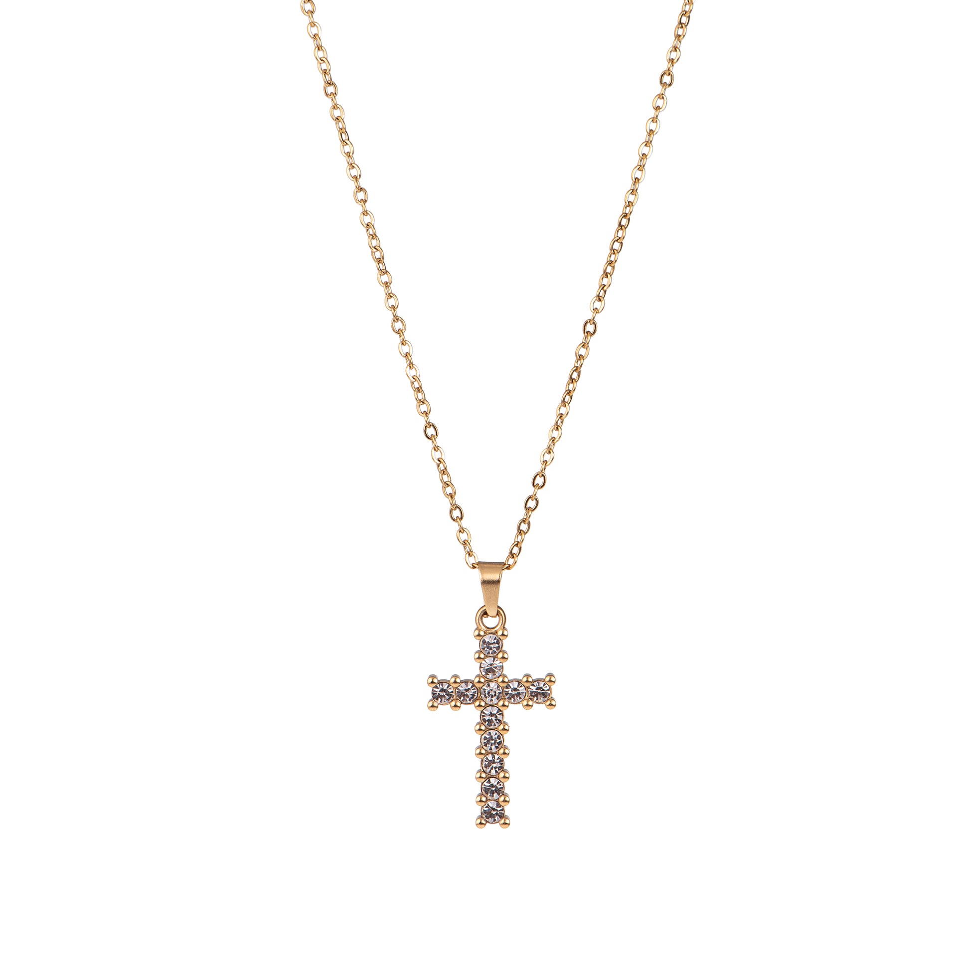 Collana pendenti con croce dorato - Collana Crystal Cross - ORO