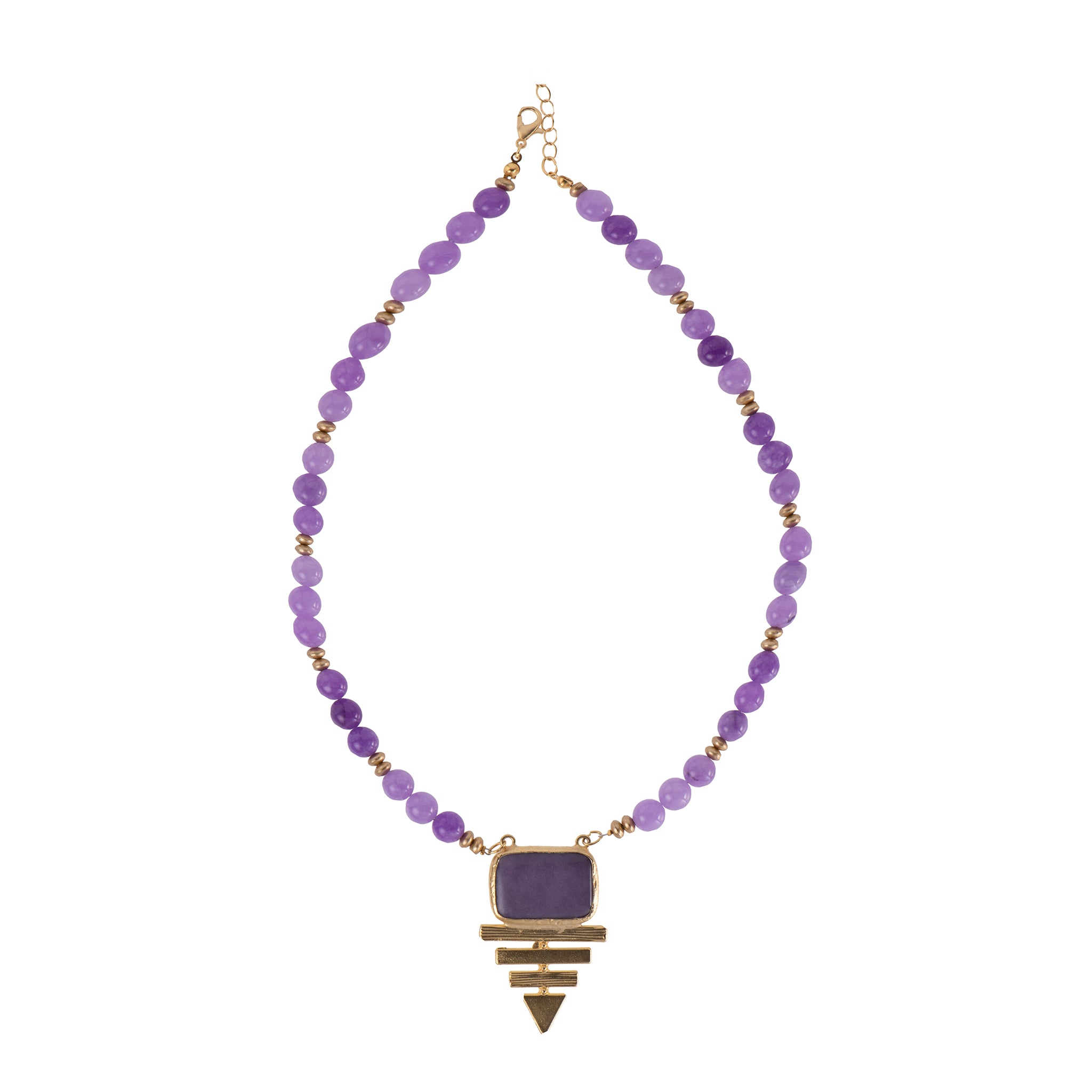 Collana pendenti dorato - Collana Amethyst Purple