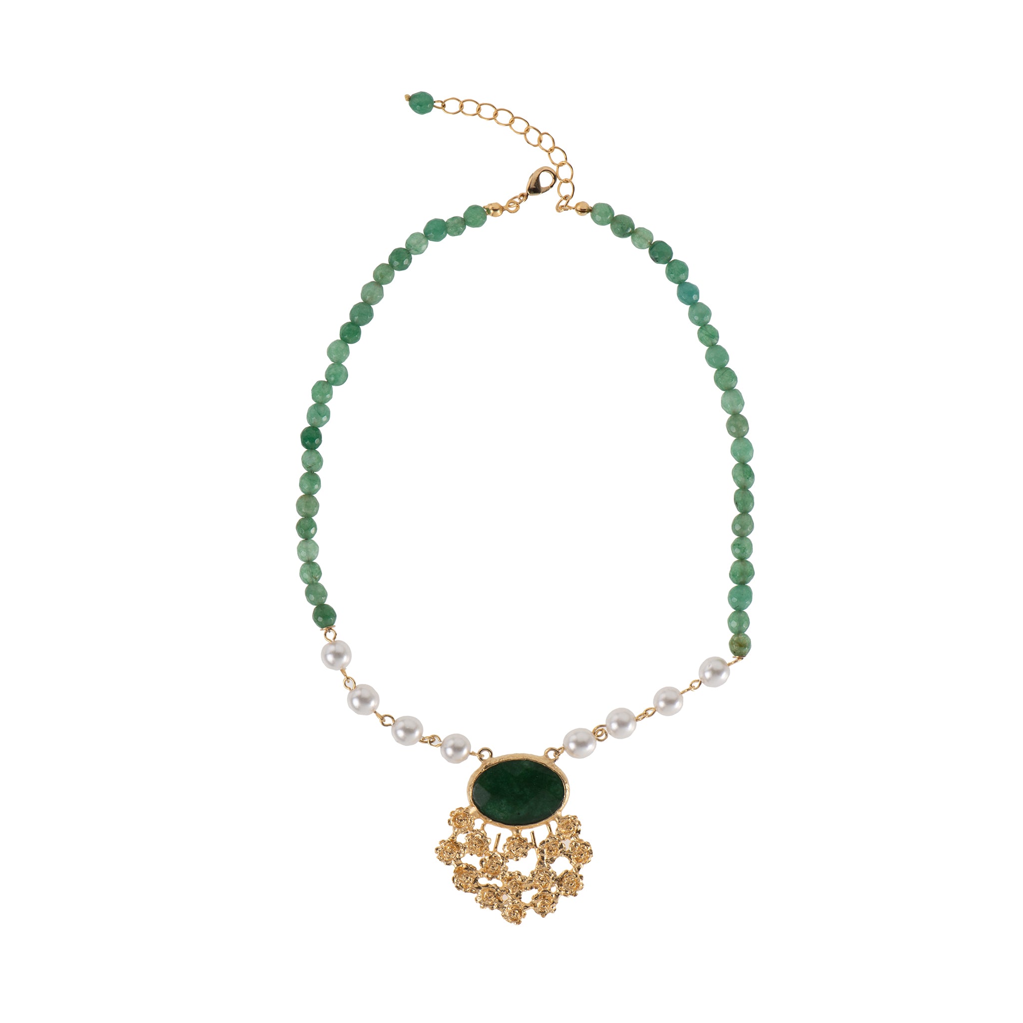 Collana pendenti dorato - Collana Jade Garden