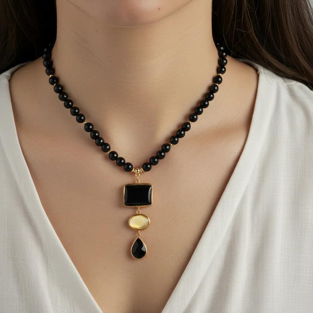 Collana pendenti dorato - Collana Mediterranea Black