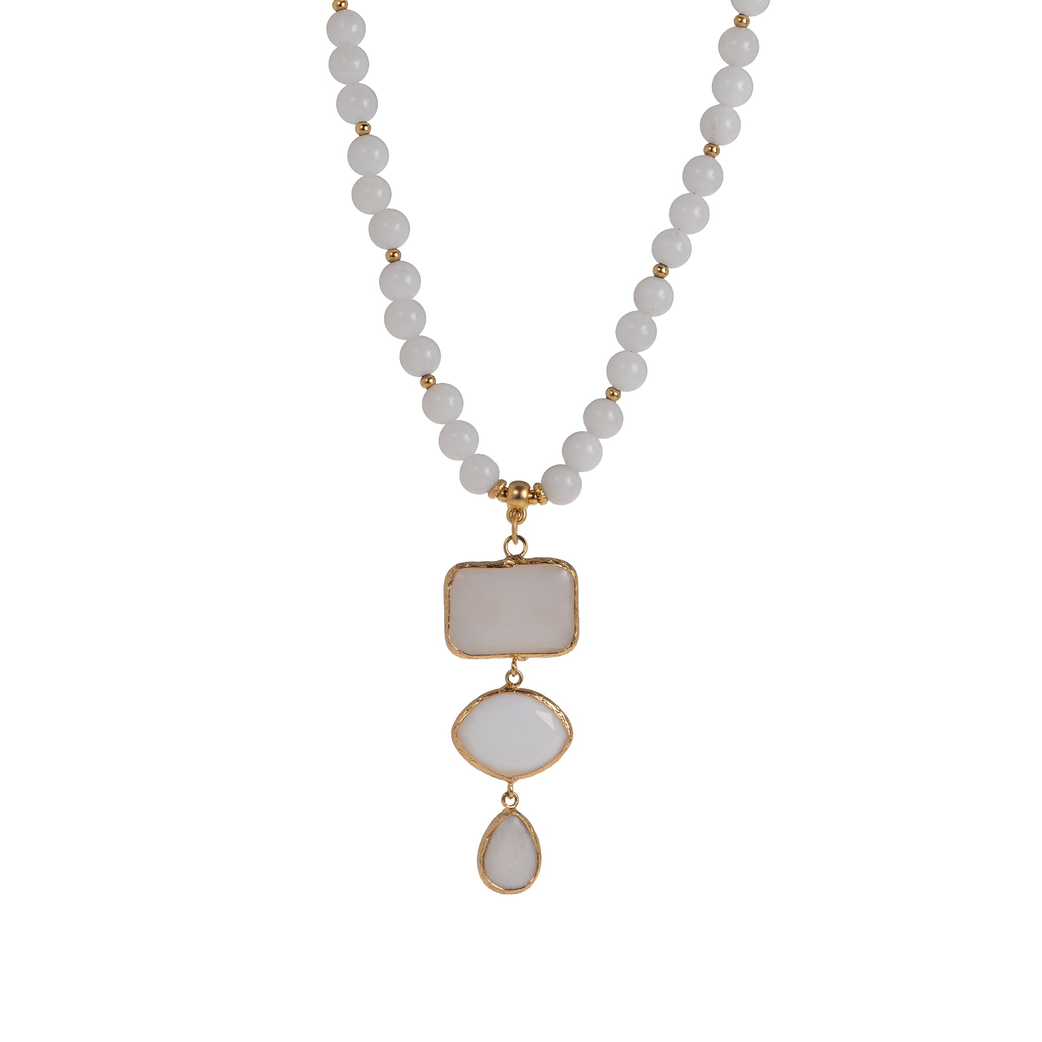 Collana pendenti dorato - Collana Mediterranea White