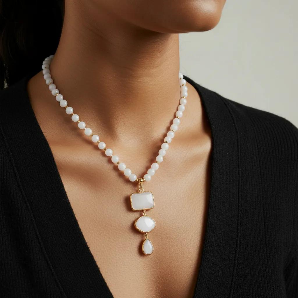 Collana pendenti dorato - Collana Mediterranea White - FOTO 2