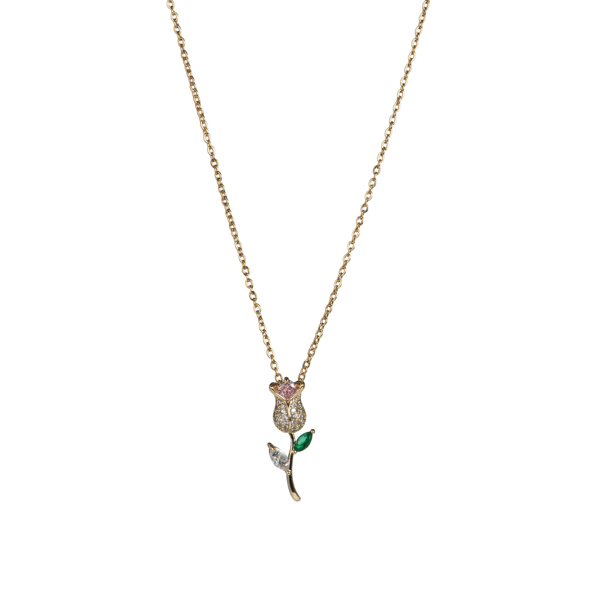 Collana pendenti dorato con zirconi - Collana Rose Garden Gold