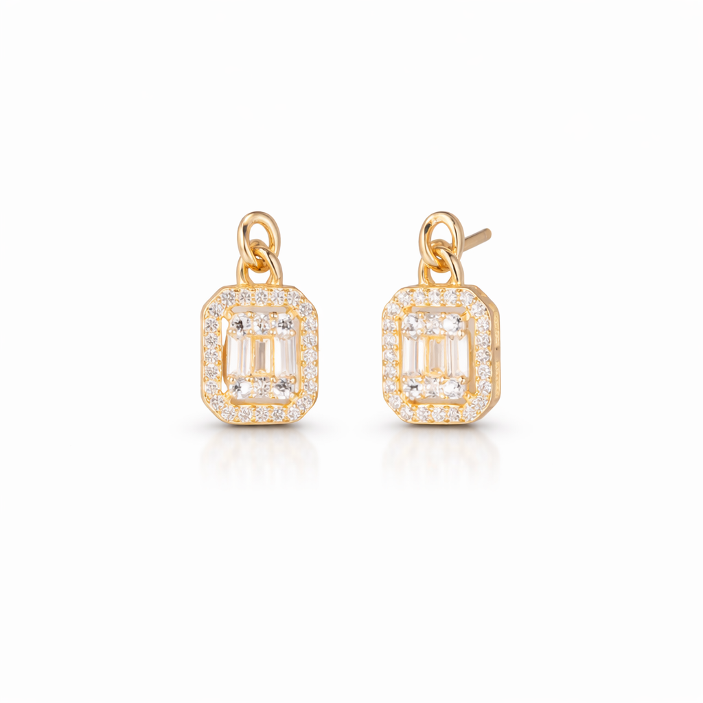 Gioiello in argento 925 con zirconi - Parure Baguette Link - FOTO 2