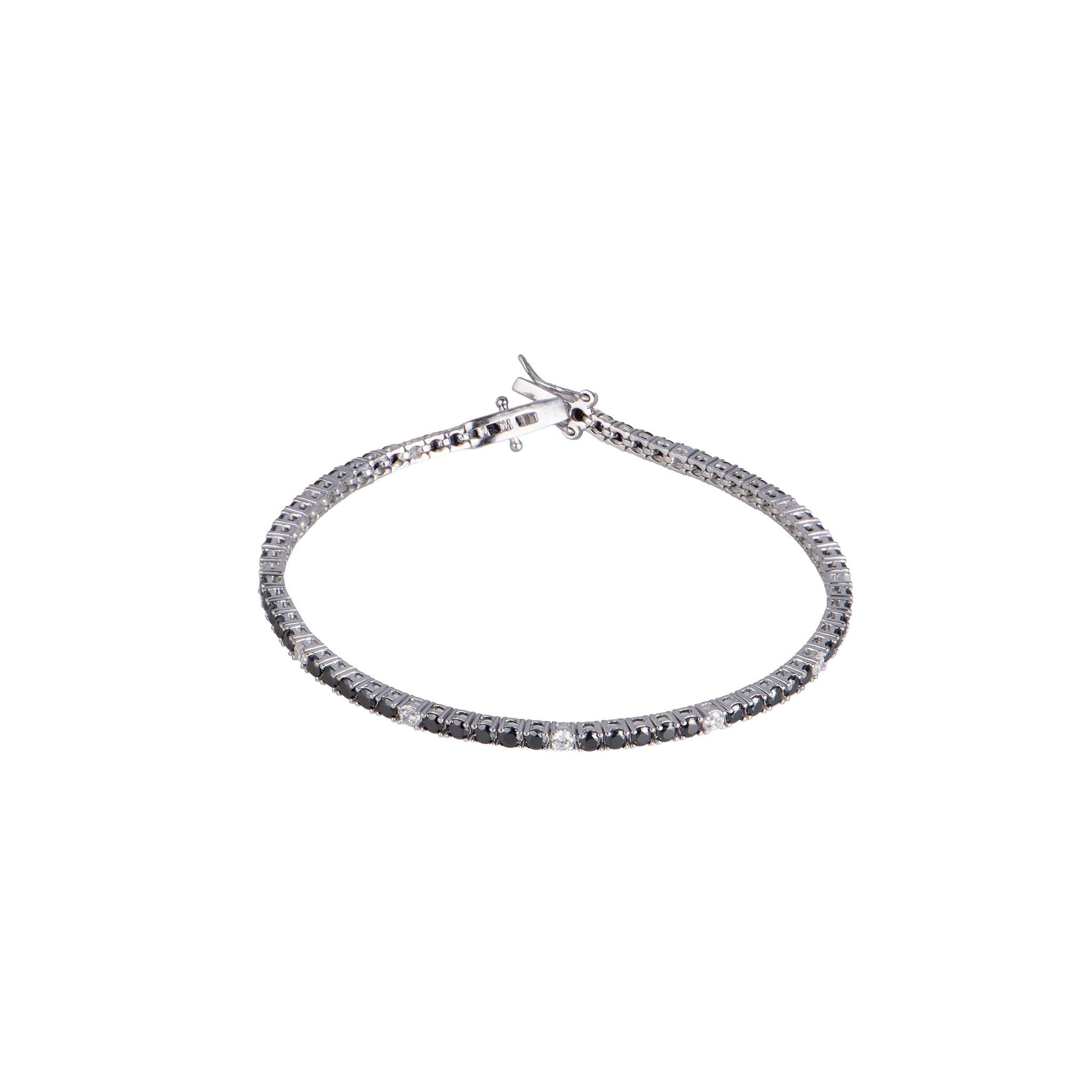 Gioiello in argento 925 con zirconi - Tennis Silver Balck and White