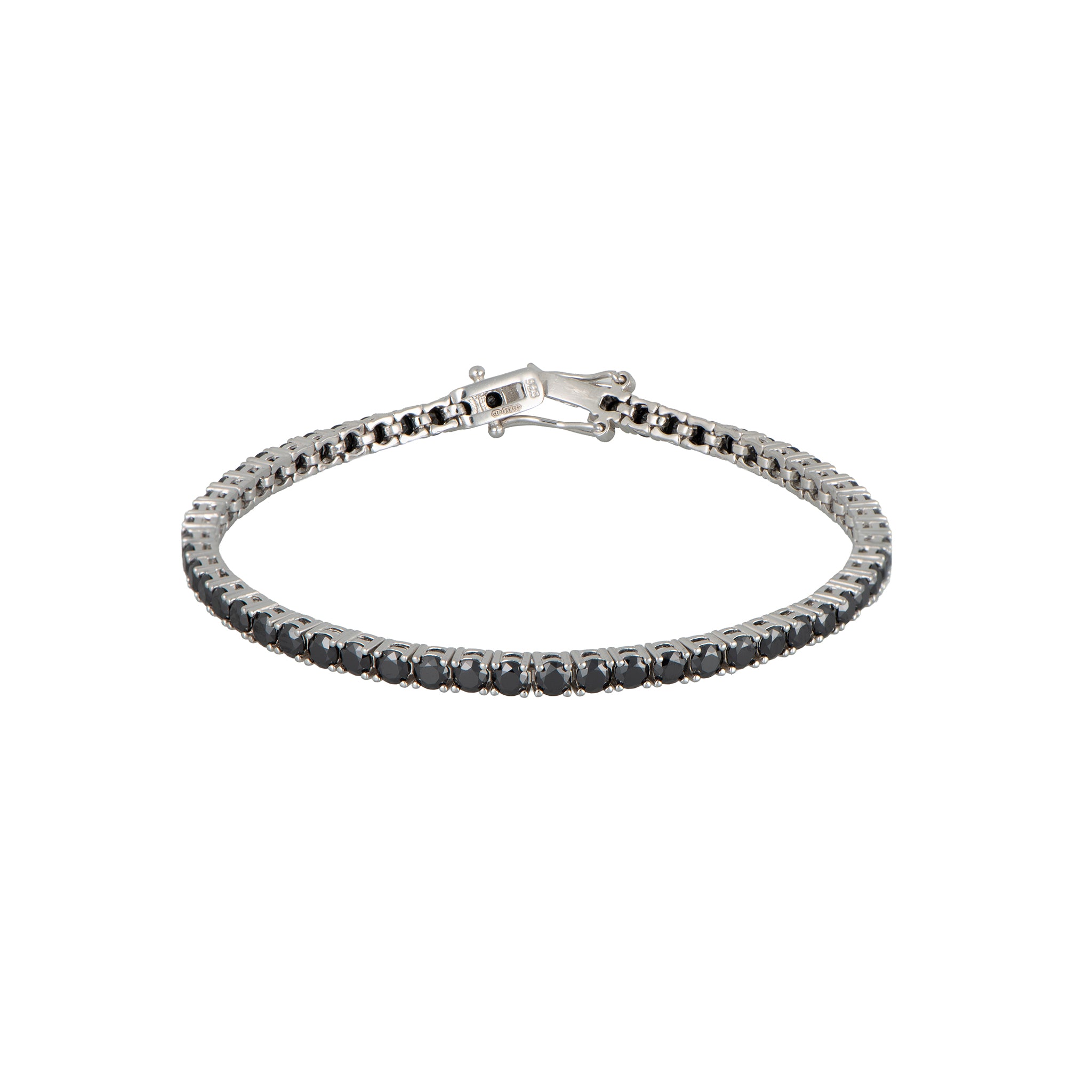 Gioiello in argento 925 con zirconi - Tennis Silver Black M