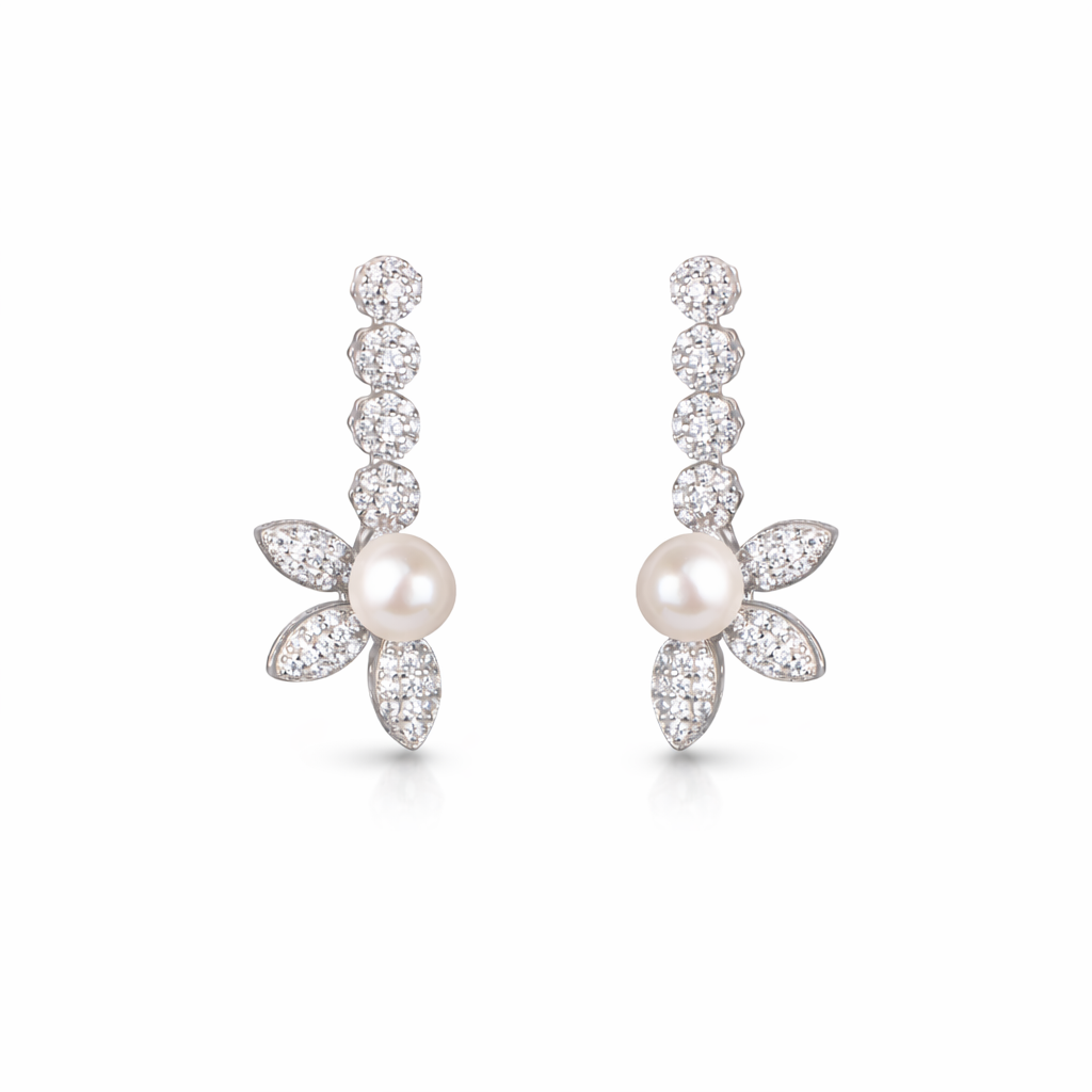 Gioiello pendenti in argento 925 - Royal Blossom Pearl & Diamond - FOTO 2
