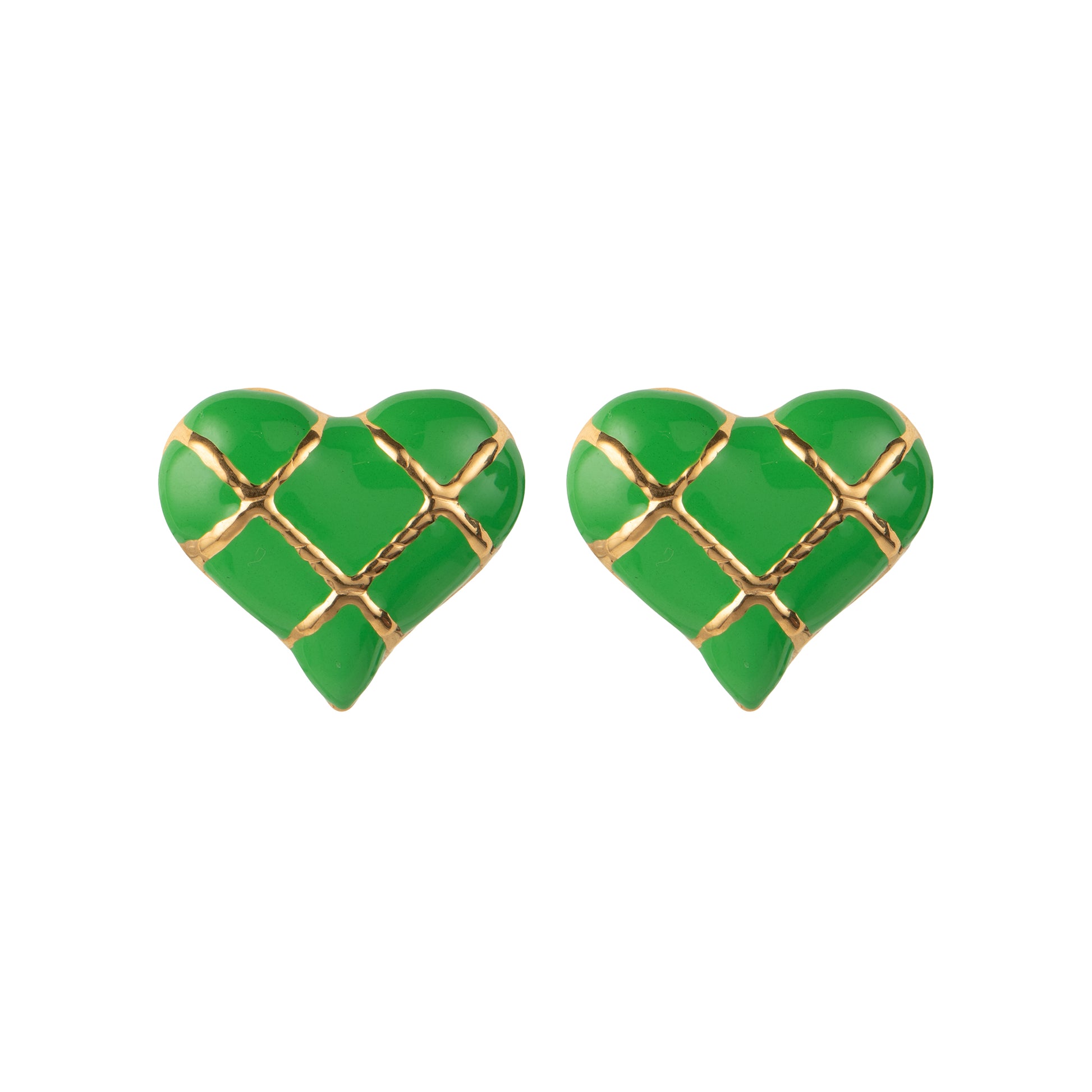 Orecchini con cuore dorato - Orecchini Heart Color Gold - VERDE